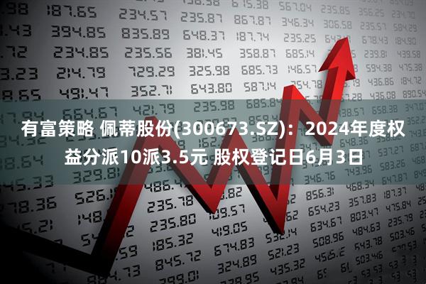 有富策略 佩蒂股份(300673.SZ)：2024年度权益分派10派3.5元 股权登记日6月3日