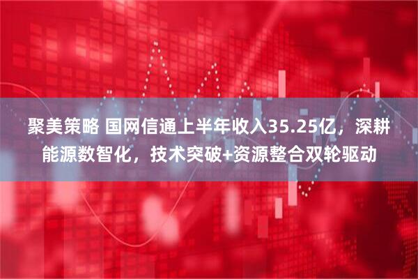 聚美策略 国网信通上半年收入35.25亿，深耕能源数智化，技术突破+资源整合双轮驱动
