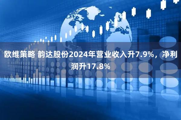 欧维策略 韵达股份2024年营业收入升7.9%，净利润升17.8%