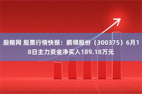 股粮网 股票行情快报：鹏翎股份（300375）6月18日主力资金净买入189.18万元